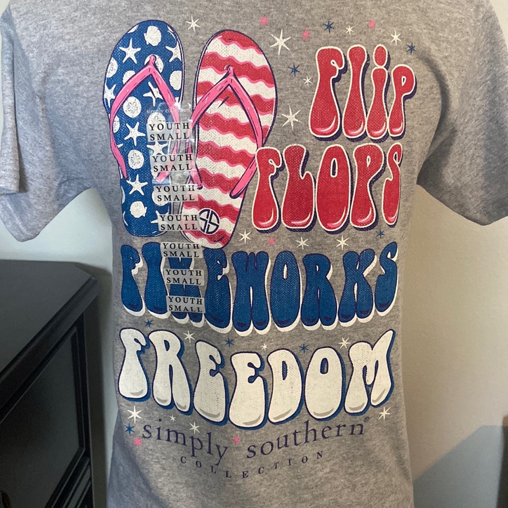 Simply Southern Youth - Flip Flops Fireworks Freedom 4th of July America USA